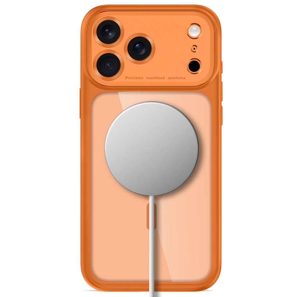 Tech-Protect iPhone 18 Pro Max / iPhone 17 Pro Max - Σκληρή Θήκη με Πλαίσιο Σιλικόνης και MagSafe - MagPeak MagSafe CC - Cosmic Orange / Clear
