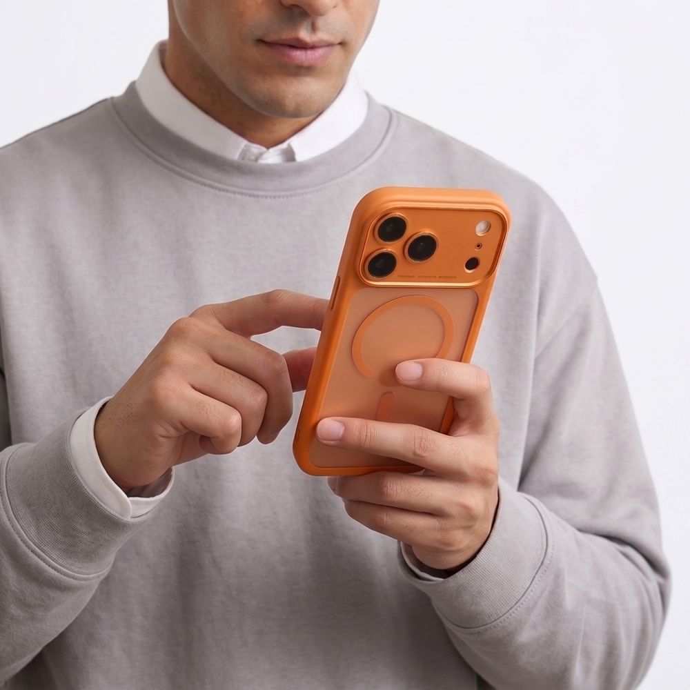 Tech-Protect iPhone 18 Pro Max / iPhone 17 Pro Max - Σκληρή Θήκη με Πλαίσιο Σιλικόνης και MagSafe - MagPeak MagSafe CC - Matte Cosmic Orange