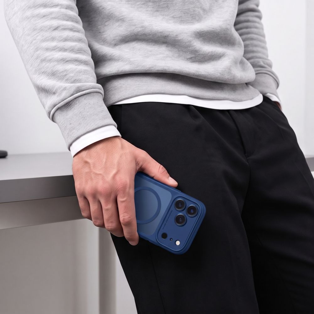 Tech-Protect iPhone 18 Pro Max / iPhone 17 Pro Max - Σκληρή Θήκη με Πλαίσιο Σιλικόνης και MagSafe - MagPeak MagSafe CC - Matte Deep Blue