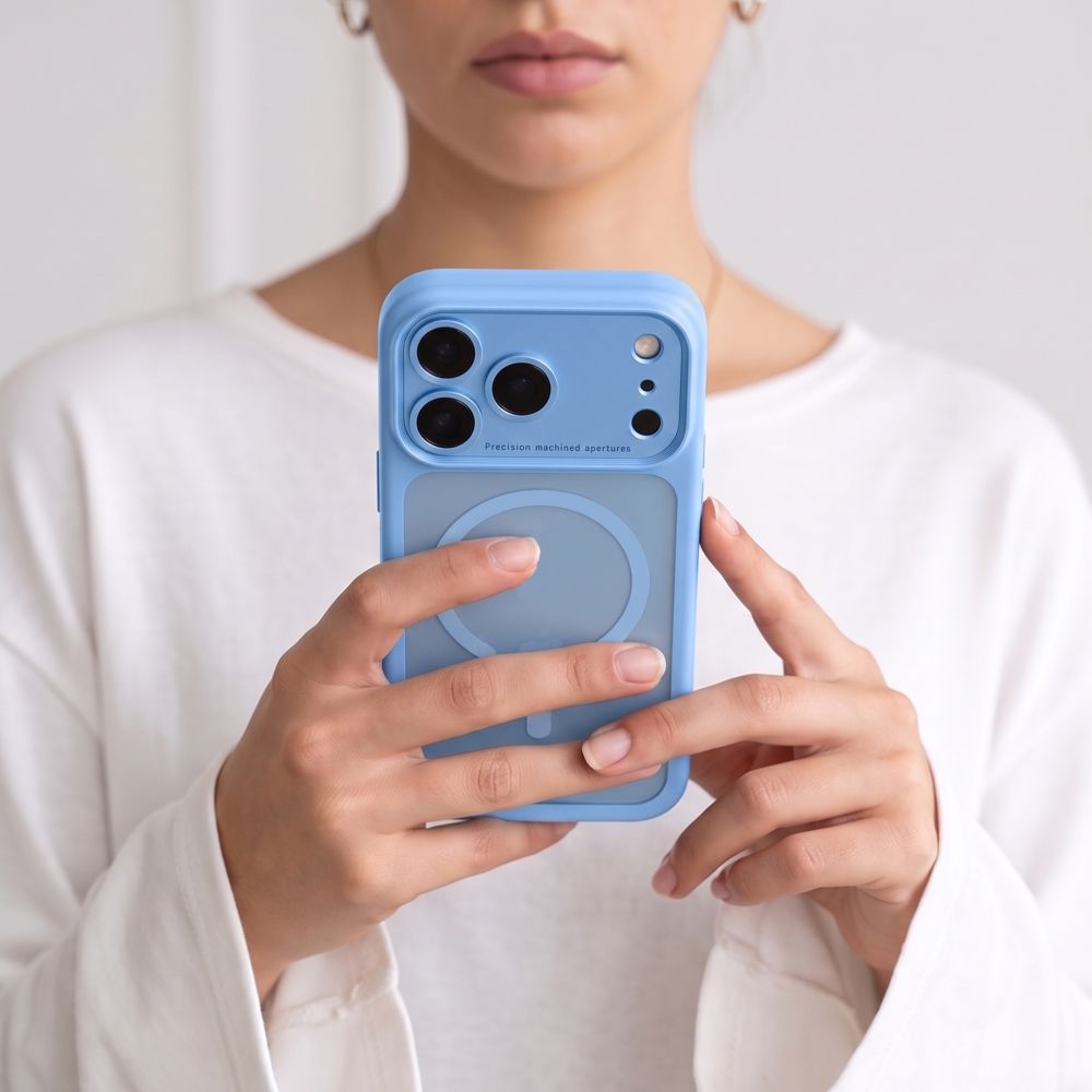 Tech-Protect iPhone 18 Pro Max / iPhone 17 Pro Max - Σκληρή Θήκη με Πλαίσιο Σιλικόνης και MagSafe - MagPeak MagSafe CC - Matte Light Blue