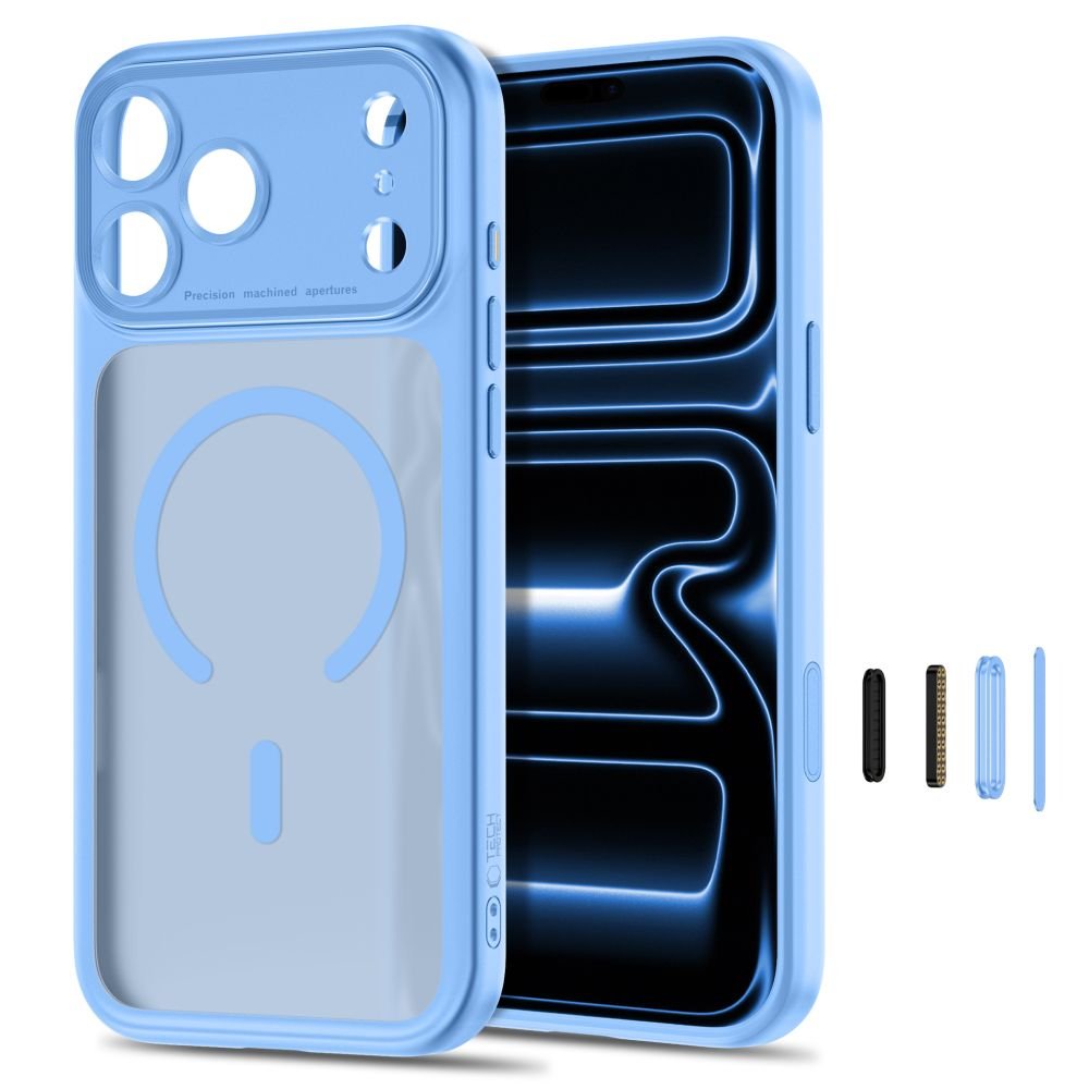 Tech-Protect iPhone 18 Pro Max / iPhone 17 Pro Max - Σκληρή Θήκη με Πλαίσιο Σιλικόνης και MagSafe - MagPeak MagSafe CC - Matte Light Blue