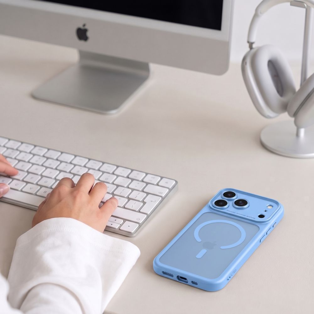 Tech-Protect iPhone 18 Pro Max / iPhone 17 Pro Max - Σκληρή Θήκη με Πλαίσιο Σιλικόνης και MagSafe - MagPeak MagSafe CC - Matte Light Blue