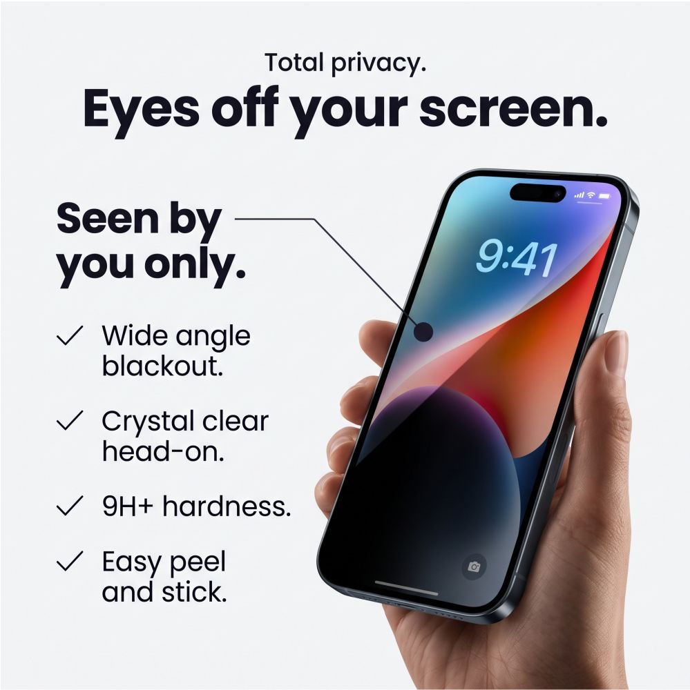 Tech-Protect iPhone 18 Pro - Σετ με 2 Full Screen Αντιχαρακτικά Γυαλιά Οθόνης - Glass Spy Plus - Privacy