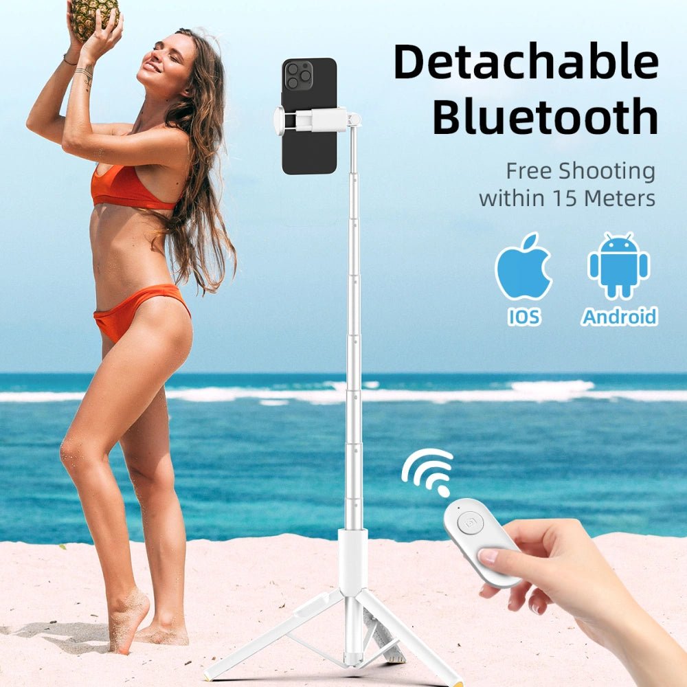 Tech - Protect L09S - Ασύρματο Bluetooth Selfie Stick με Τρίποδο και Τηλεχειριστήριο - White