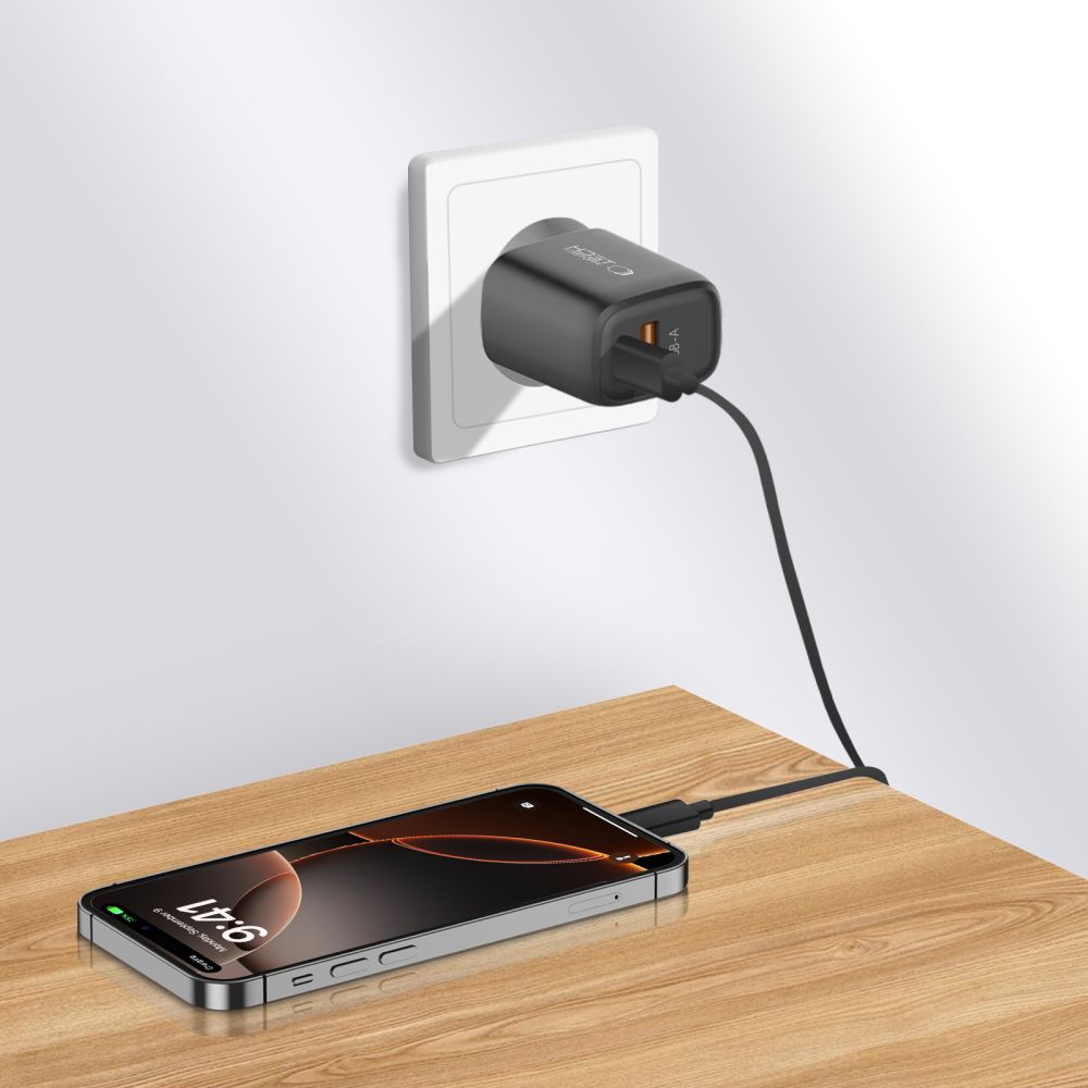 Tech - Protect Οικιακός Φορτιστής με 1 Θύρα USB και 1 Θύρα Type - C PD 20W QC3.0 - NCA20 - Black