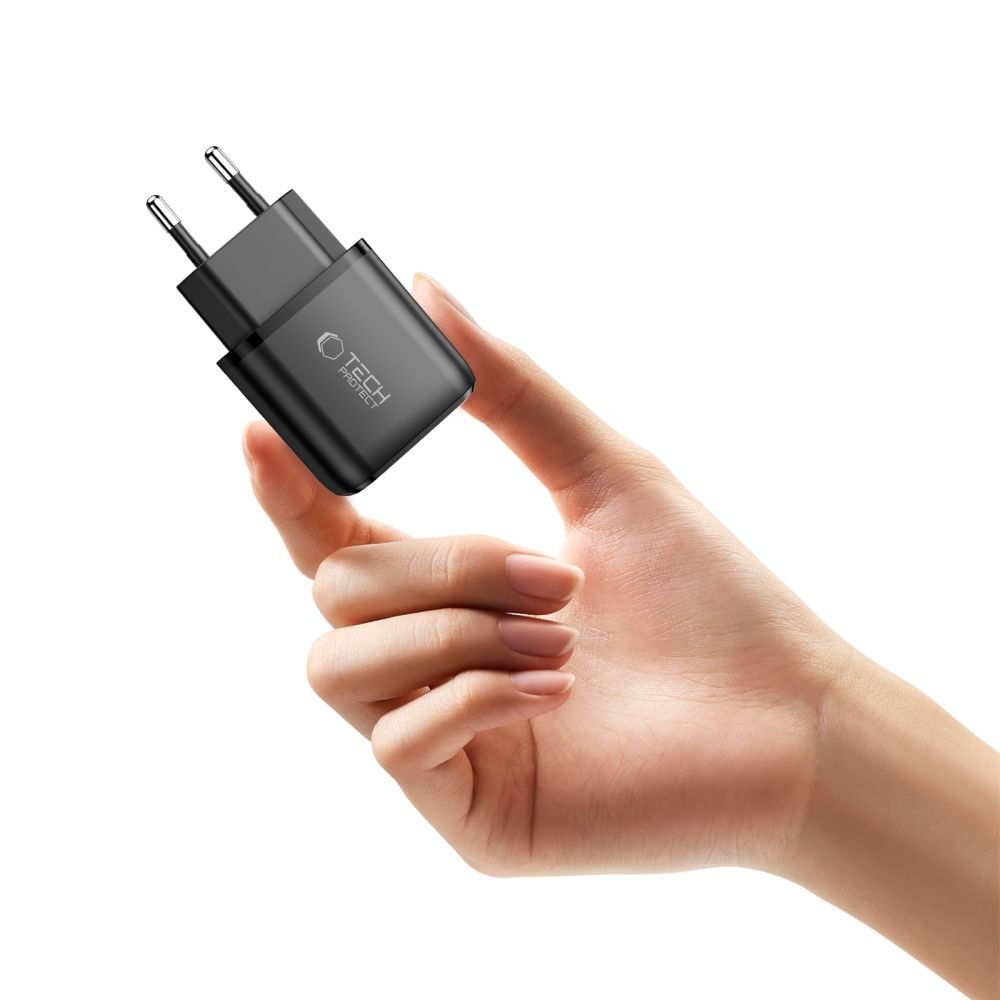 Tech - Protect Οικιακός Φορτιστής με 1 Θύρα USB και 1 Θύρα Type - C PD 20W QC3.0 - NCA20 - Black