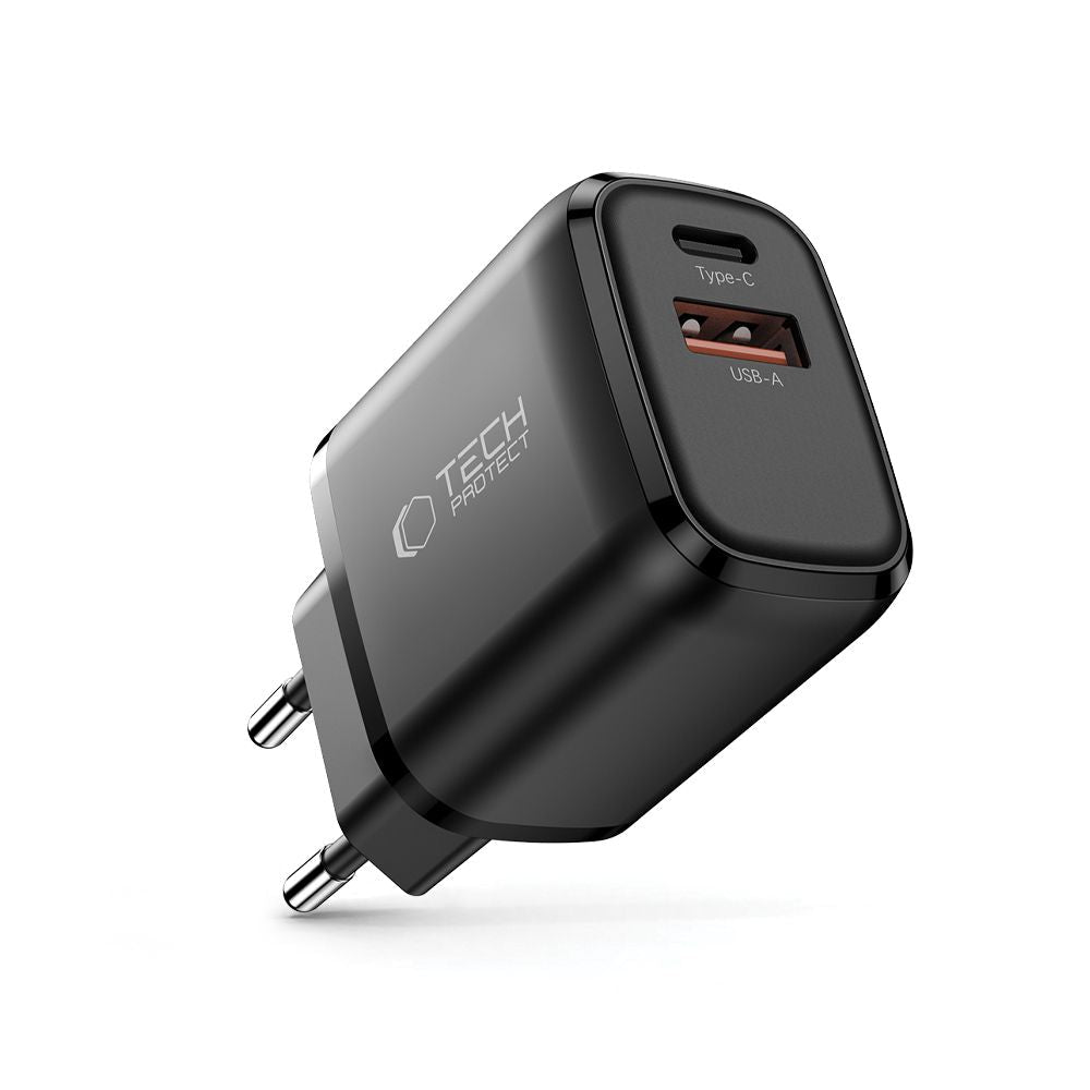 Tech - Protect Οικιακός Φορτιστής με 1 Θύρα USB και 1 Θύρα Type - C PD 30W QC3.0 - NCA30 - Black
