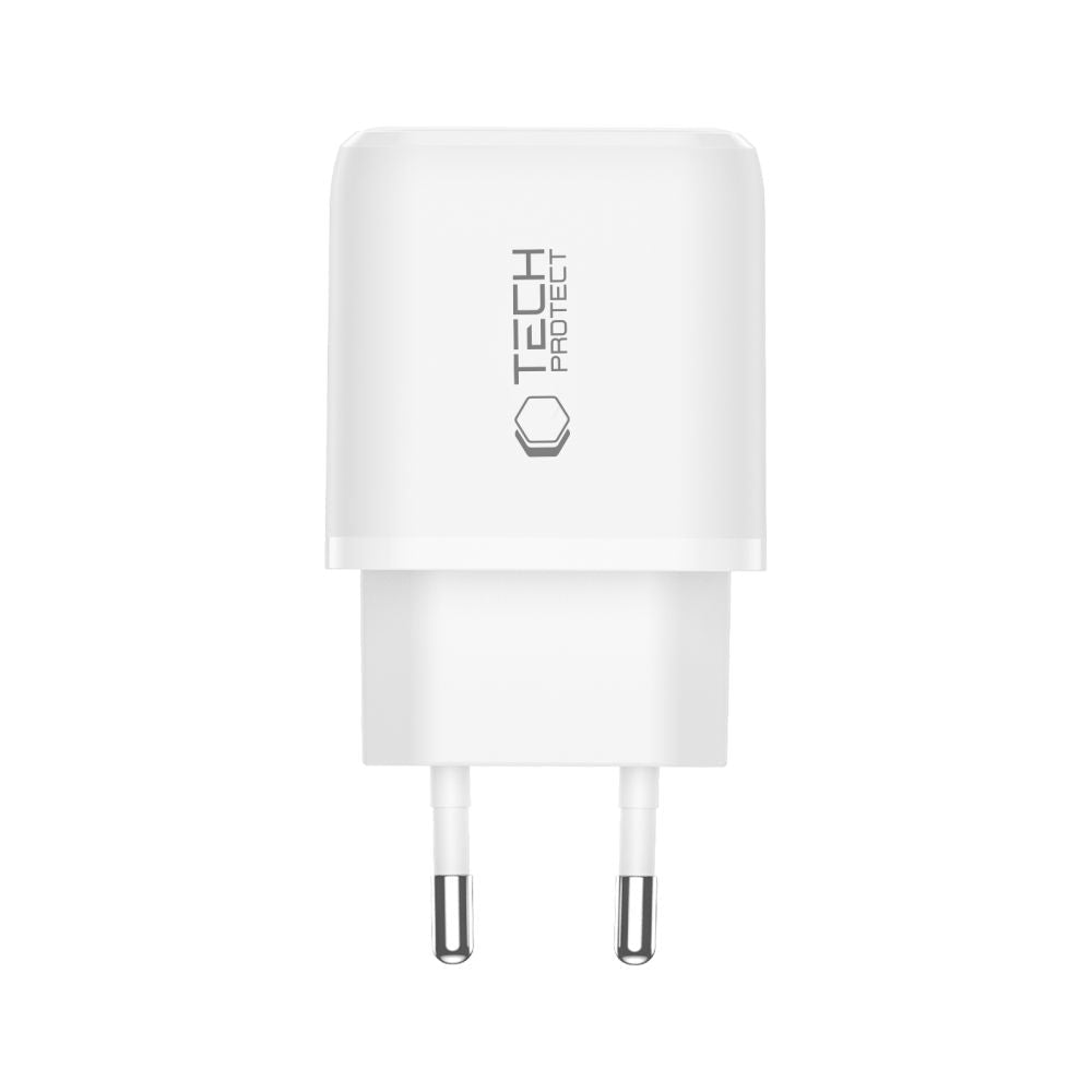 Tech - Protect Οικιακός Φορτιστής με 1 Θύρα USB και 1 Θύρα Type - C PD 30W QC3.0 - NCA30 - White