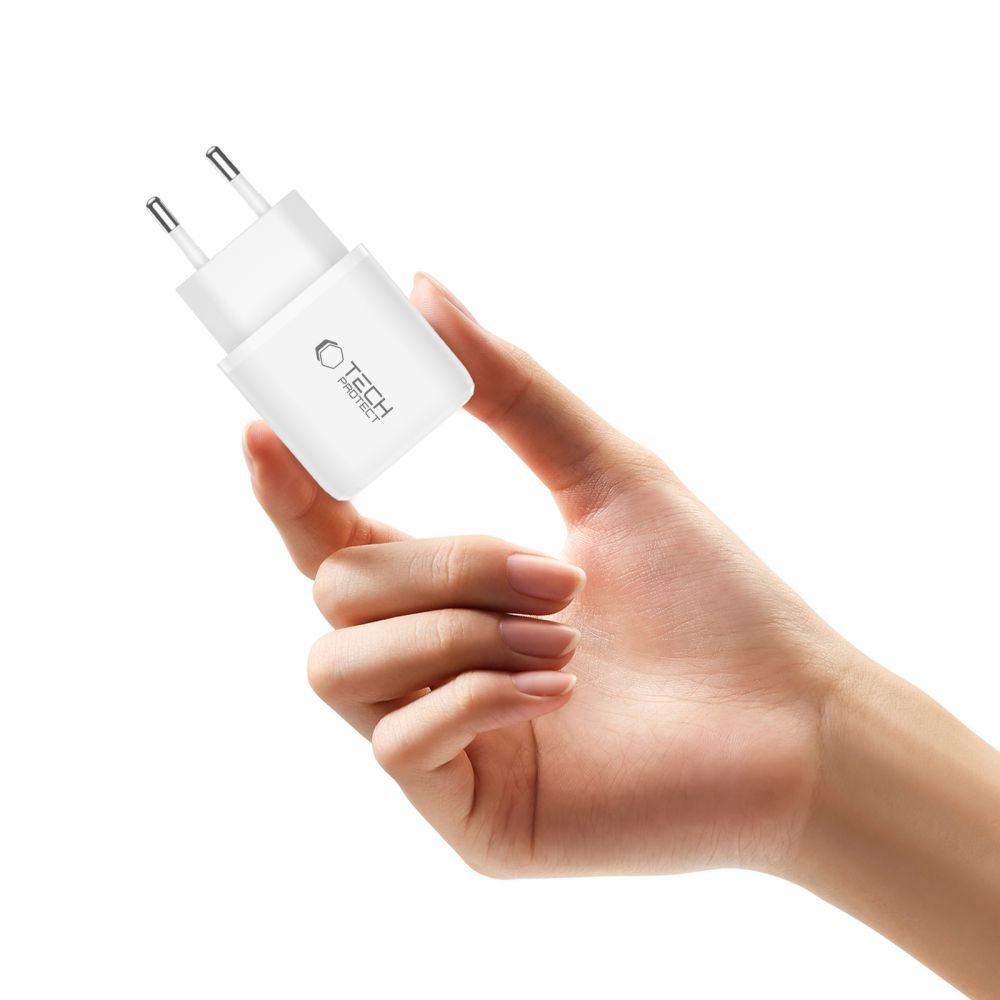 Tech - Protect Οικιακός Φορτιστής με 1 Θύρα USB και 1 Θύρα Type - C PD 30W QC3.0 - NCA30 - White
