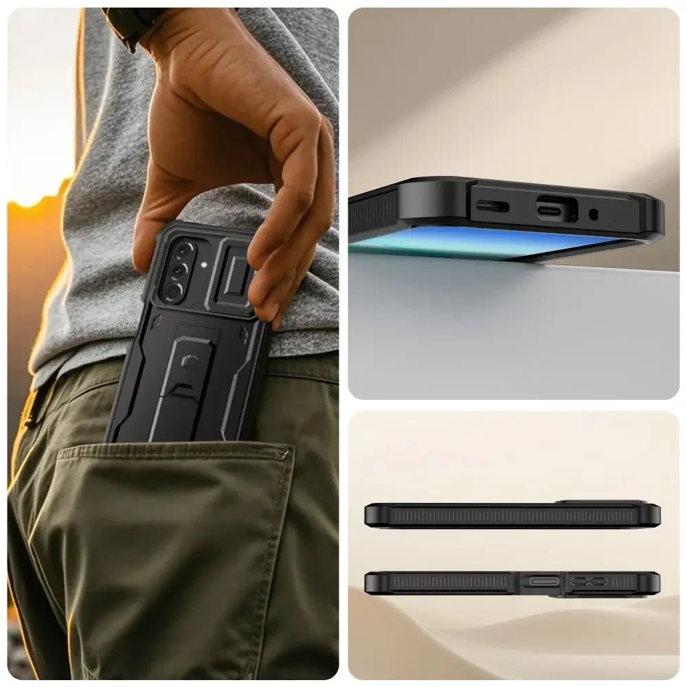 Tech - Protect Samsung Galaxy A17 4G / 5G - Kevlar Cam+ - Θήκη με Προστασία για την Οθόνη και την Κάμερα και Stand - Black