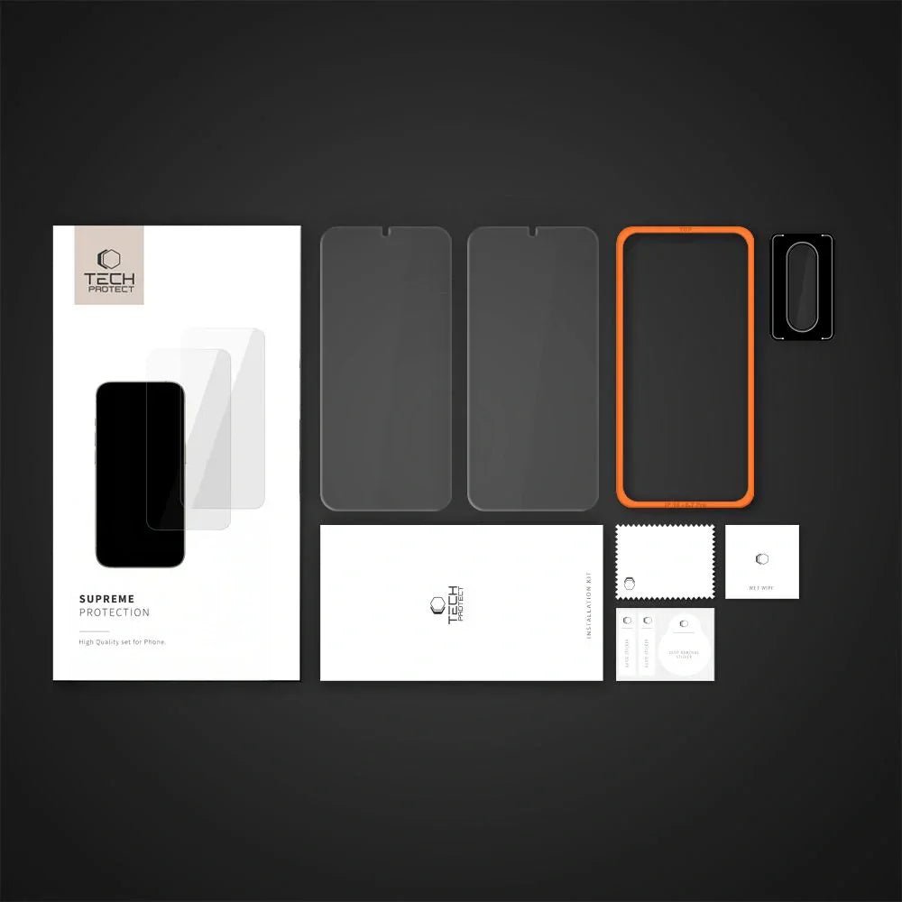 Tech - Protect Samsung Galaxy A17 4G / 5G - Supreme Easy Set - Σετ με 2 Αντιχαρακτικά Γυαλιά Οθόνης και 1 Αντιχαρακτικό Γυαλί για την Κάμερα - Clear
