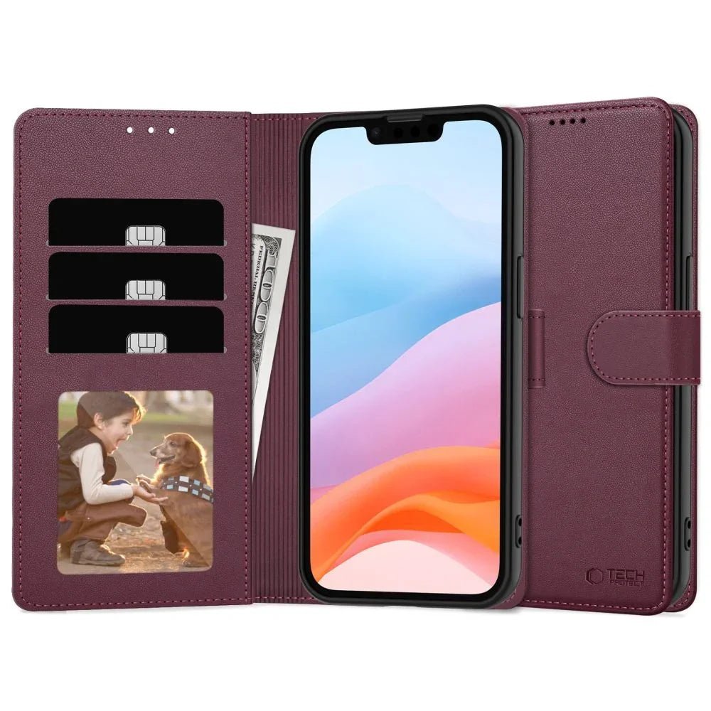 Tech - Protect Samsung Galaxy A26 5G / A17 4G / 5G - Wallet - Θήκη Πορτοφόλι Stand από Δερματίνη - Mulberry