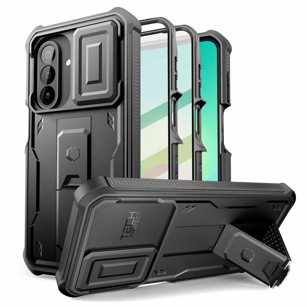Tech-Protect Samsung Galaxy A27 5G - Θήκη 360 Full Body με Προστασία για την Οθόνη και την Κάμερα και Stand - Kevlar Cam Plus 2-Set - Black