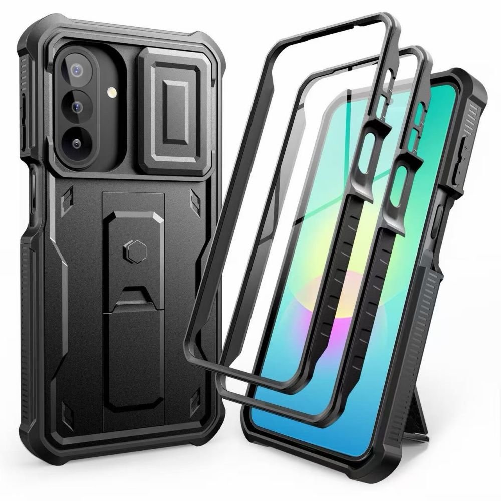 Tech-Protect Samsung Galaxy A27 5G - Θήκη 360 Full Body με Προστασία για την Οθόνη και την Κάμερα και Stand - Kevlar Cam Plus 2-Set - Black