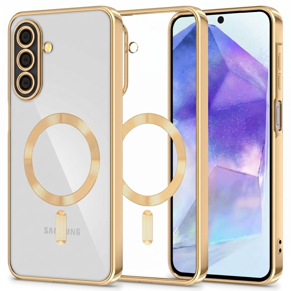 Tech - Protect Samsung Galaxy A27 5G - Θήκη Σιλικόνης TPU με MagSafe - MagFlex - Clear / Shiny Gold