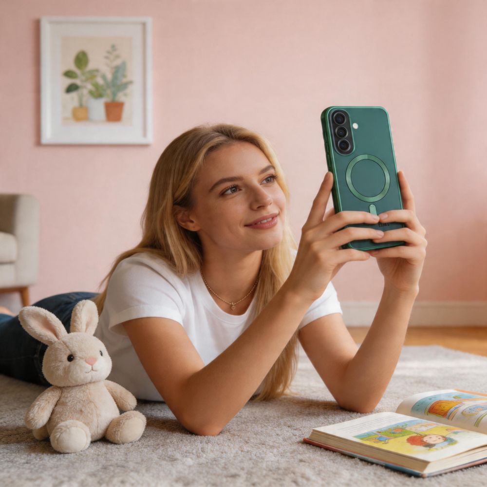 Tech - Protect Samsung Galaxy A37 5G - Θήκη Σιλικόνης TPU με MagSafe - MagFlex - Clear / Jungle Green