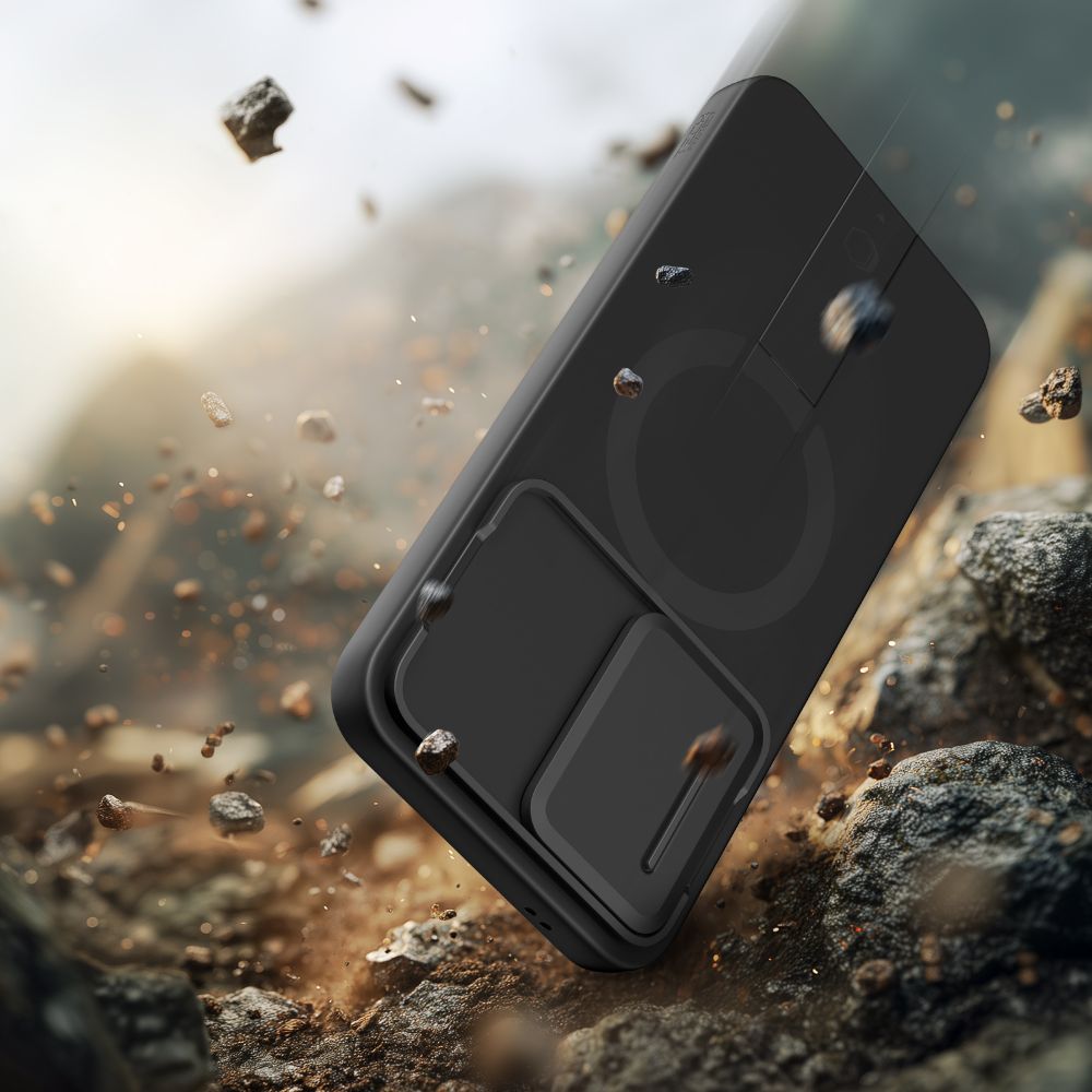 Tech - Protect Samsung Galaxy A57 5G - Σκληρή Θήκη με Ανοιγόμενο Κάλυμμα Κάμερας και Stand - Kevlar Aura MagSafe - Black / Orange