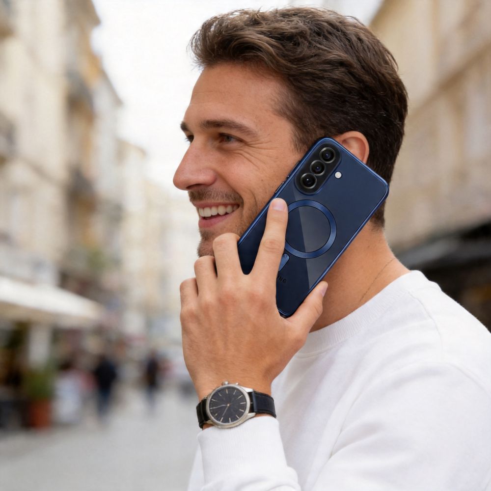 Tech - Protect Samsung Galaxy A57 5G - Θήκη Σιλικόνης TPU με MagSafe - MagFlex - Clear / Navy Blue