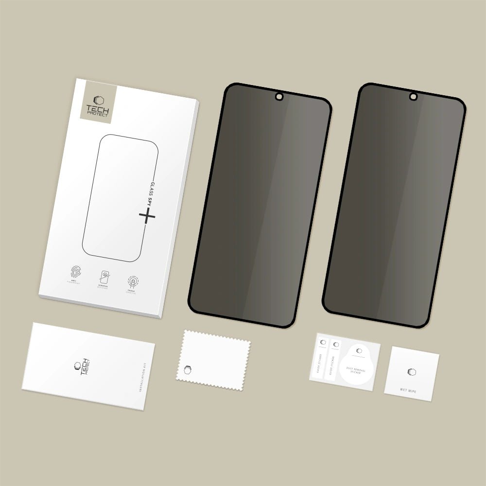 Tech - Protect Samsung Galaxy S25 FE - Glass Spy+ - Full Screen Αντιχαρακτικό Γυαλί Οθόνης - 2 Τεμάχια - Privacy