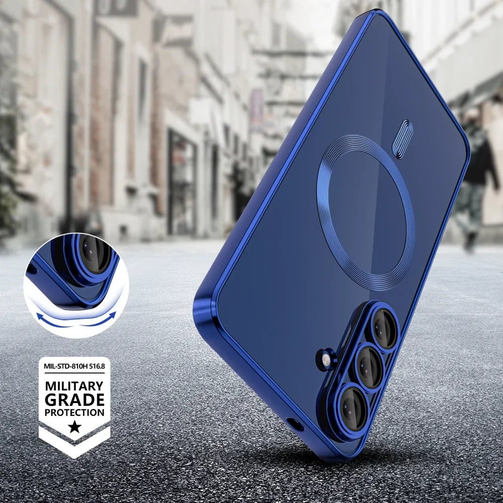 Tech - Protect Samsung Galaxy S25 FE - MagFlex Θήκη Σιλικόνης TPU με MagSafe - Διάφανη / Navy Blue