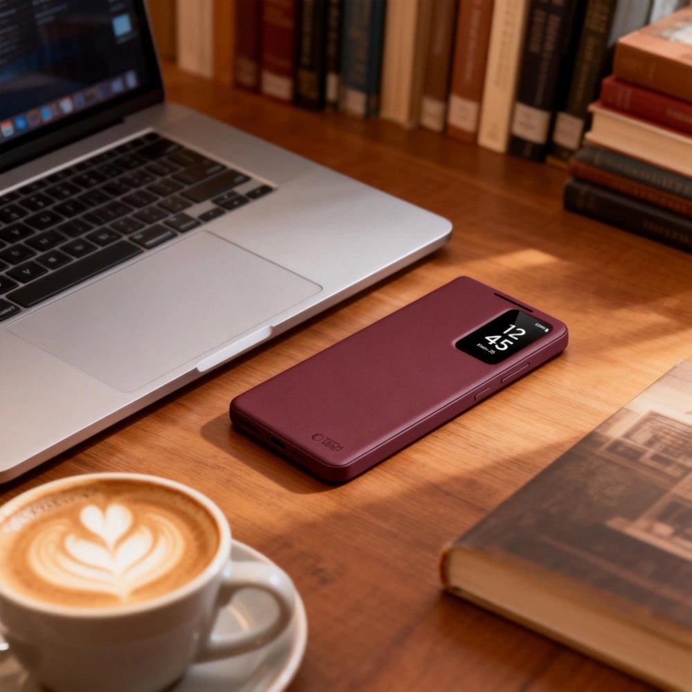 Tech - Protect Samsung Galaxy S26 - Θήκη Βιβλίο με Θέση για 1 Κάρτα - Smart Wallet - Mulberry