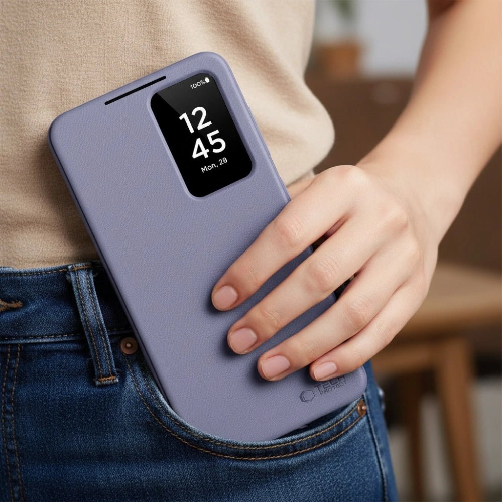 Tech - Protect Samsung Galaxy S26 Plus - Θήκη Βιβλίο με Θέση για 1 Κάρτα - Smart Wallet - Purple