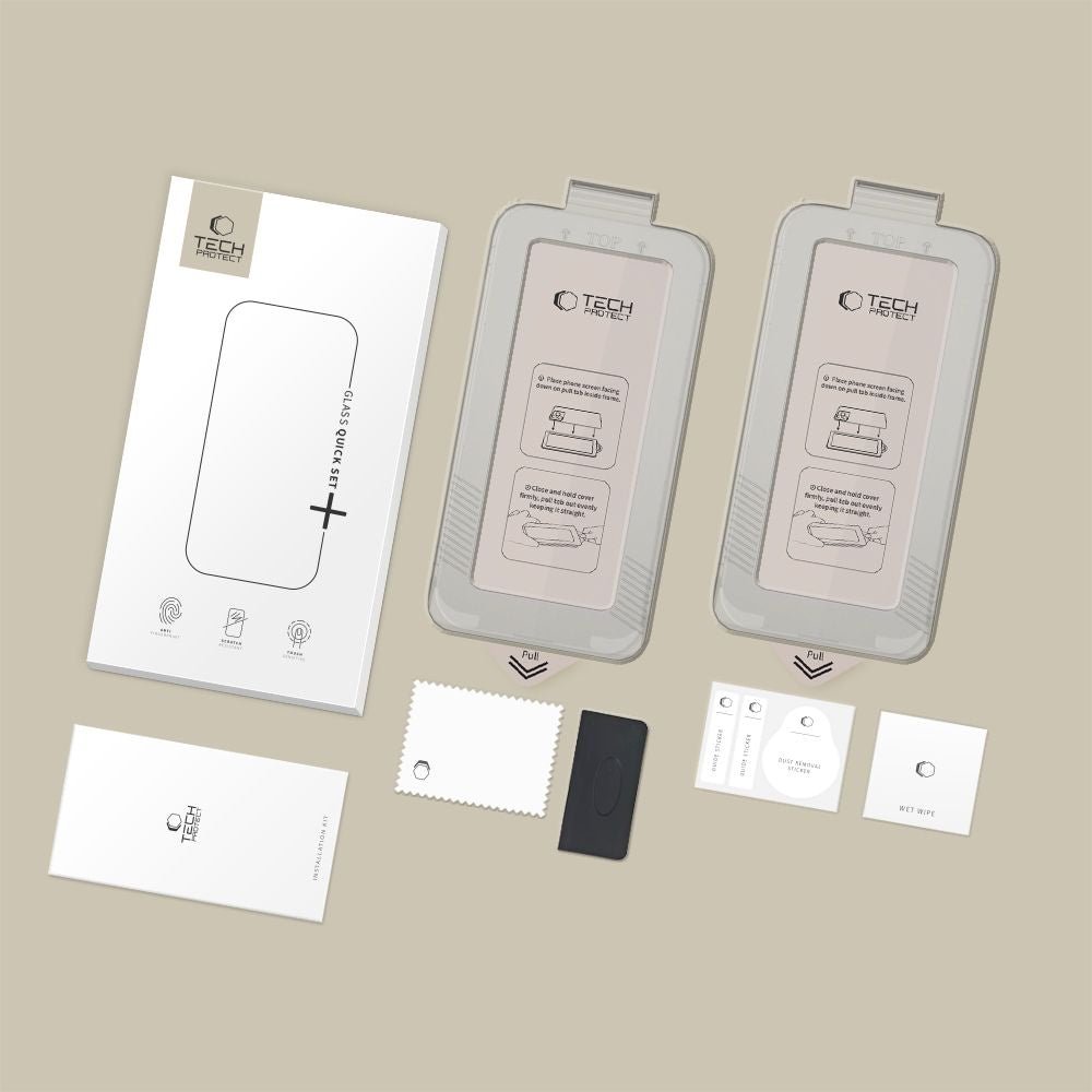 Tech - Protect Samsung Galaxy S26 Plus - Σετ με 2 Full Screen Αντιχαρακτικά Γυαλιά Οθόνης με Οδηγό Τοποθέτησης - Quick Set+ - Black