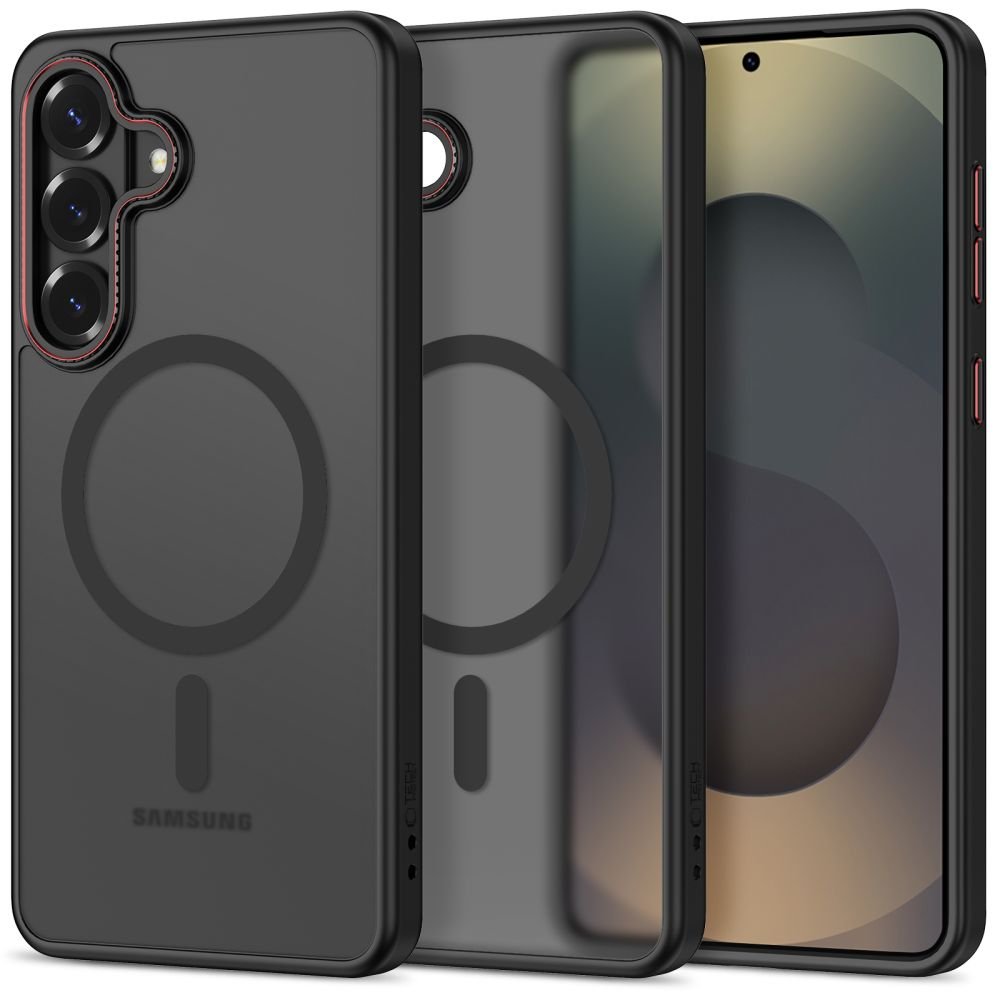 Tech - Protect Samsung Galaxy S26 Plus - Σκληρή Θήκη με Πλαίσιο Σιλικόνης - MagCam MagSafe - Matte Black / Red