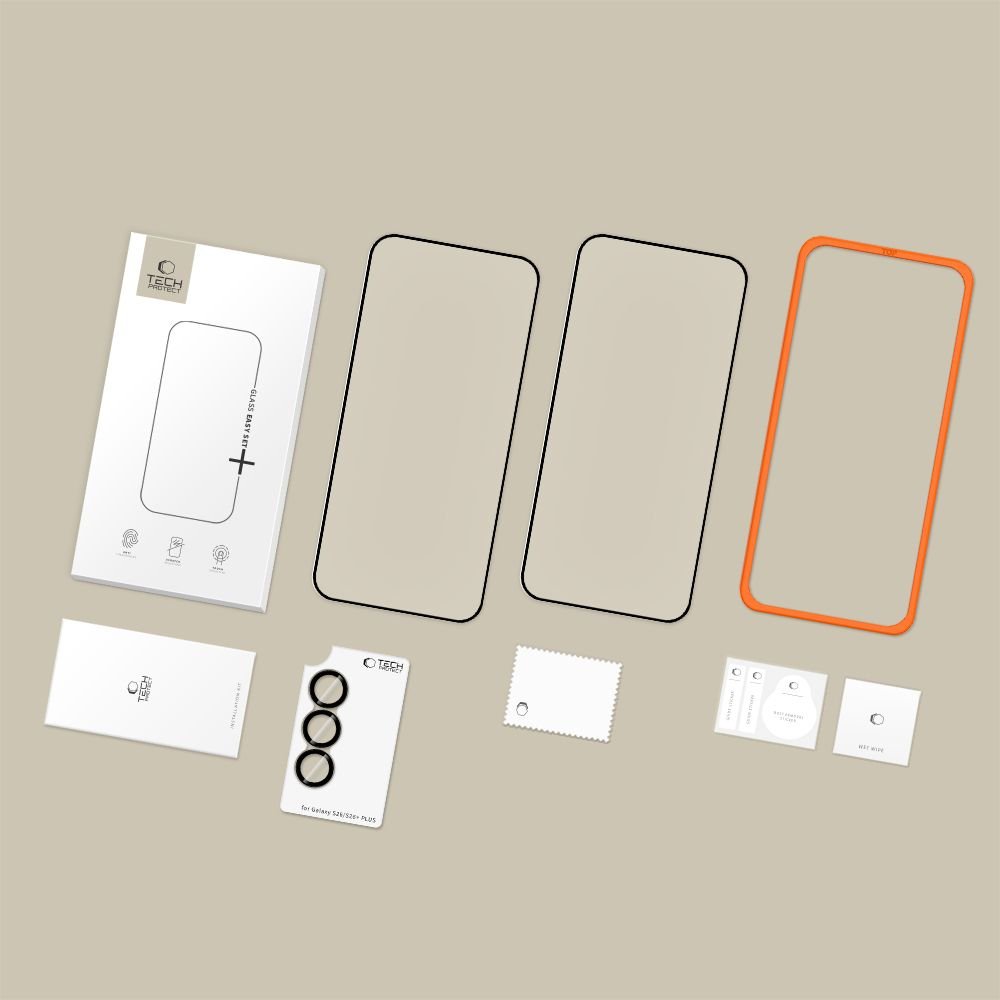 Tech - Protect Samsung Galaxy S26 - Σετ με 2 Αντιχαρακτικά Γυαλιά Οθόνης και 1 Αντιχαρακτικό Γυαλί για την Κάμερα - Easy Set+ - Black