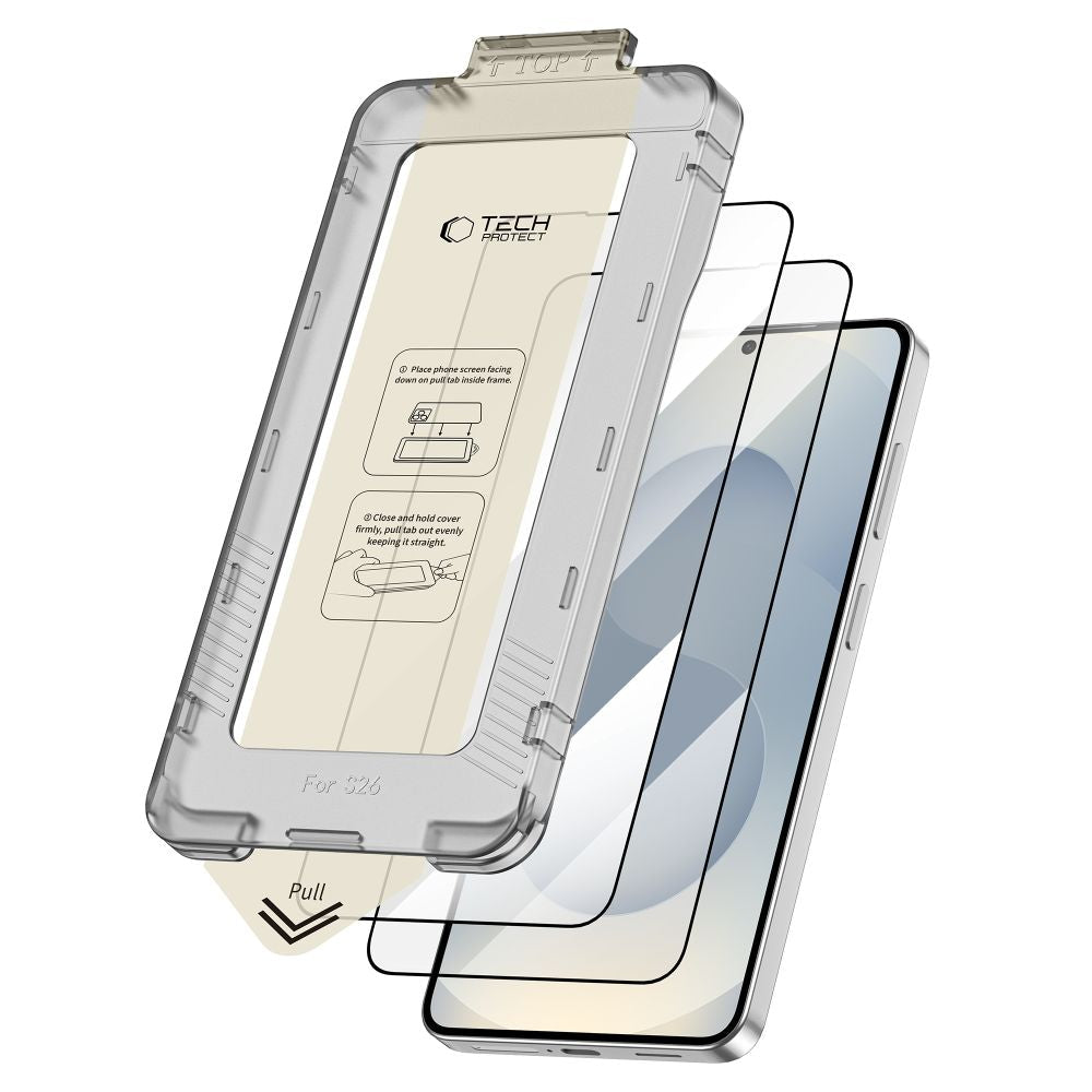 Tech - Protect Samsung Galaxy S26 - Σετ με 2 Full Screen Αντιχαρακτικά Γυαλιά Οθόνης με Οδηγό Τοποθέτησης - Quick Set+ - Black