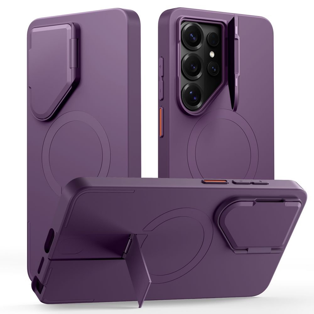Tech - Protect Samsung Galaxy S26 Ultra - Σκληρή Θήκη με Ανοιγόμενο Κάλυμμα Κάμερας και Stand - Kevlar Aura MagSafe - Violet