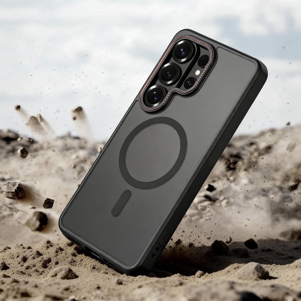 Tech - Protect Samsung Galaxy S26 Ultra - Σκληρή Θήκη με Πλαίσιο Σιλικόνης - MagCam MagSafe - Matte Black / Red