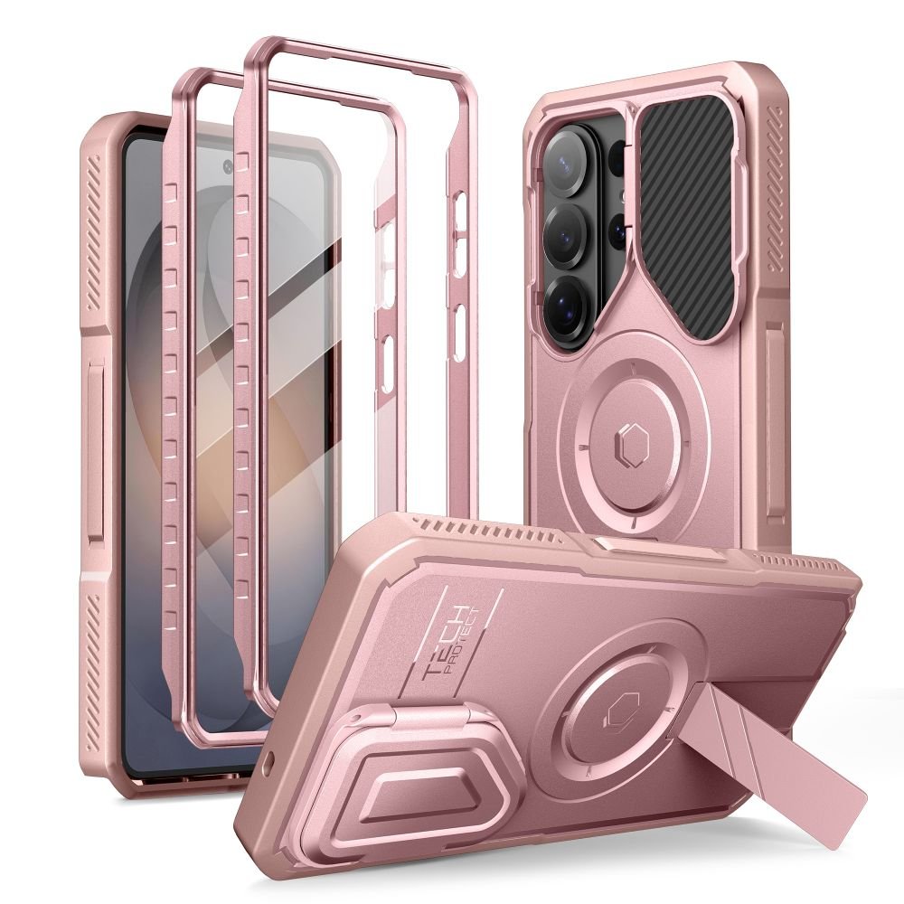 Tech - Protect Samsung Galaxy S26 Ultra - Θήκη 360 Full Body με Προστασία για την Οθόνη και την Κάμερα και Stand - Kevlar MagSafe 2 - Set - Pink
