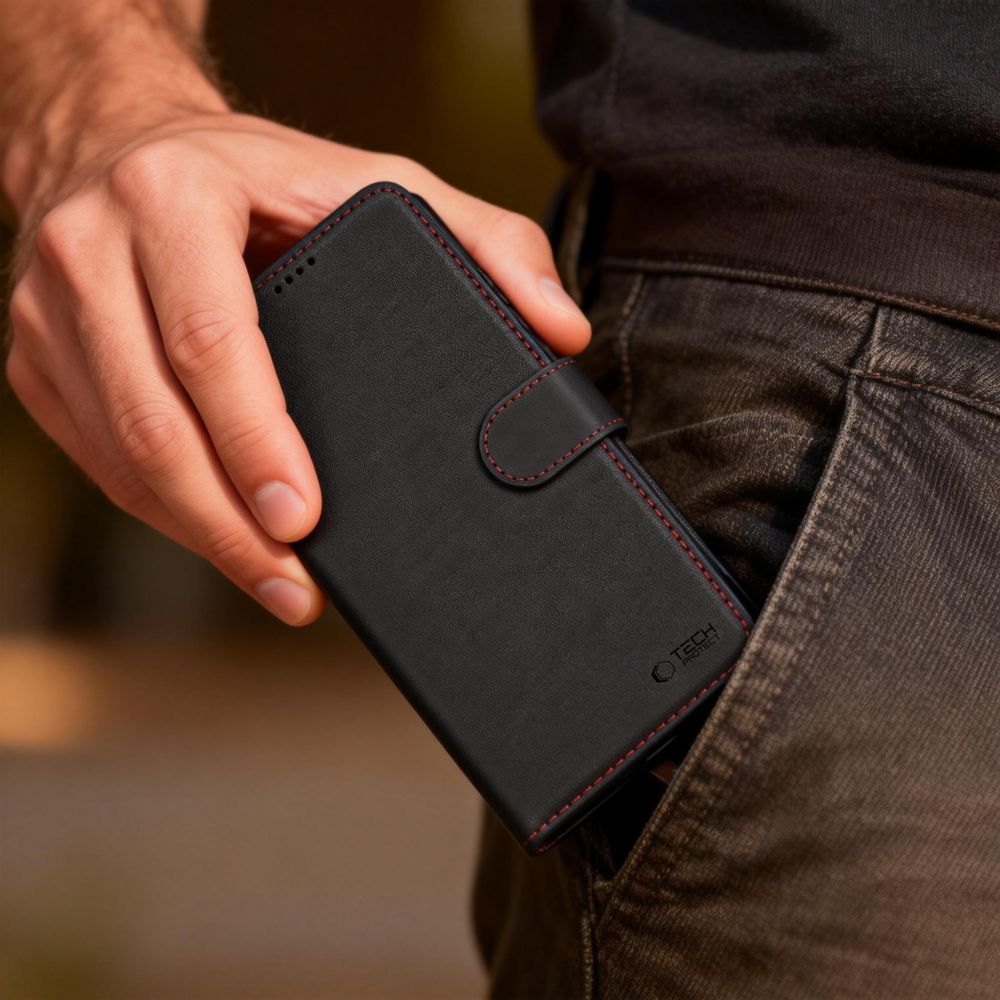 Tech - Protect Samsung Galaxy S26 Ultra - Θήκη Πορτοφόλι Stand από Δερματίνη - Wallet - Black / Red