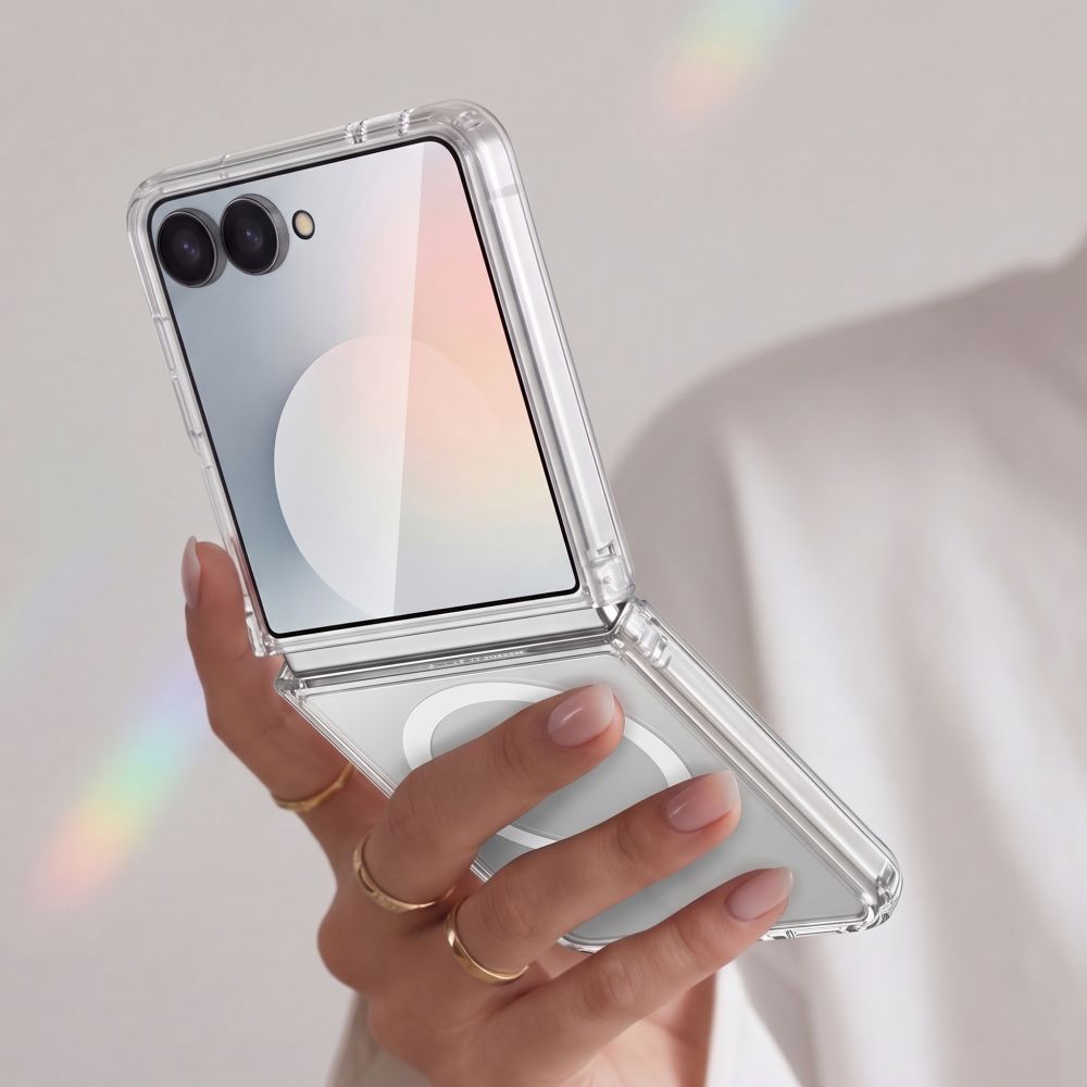 Tech-Protect Samsung Galaxy Z Flip8 - Σκληρή Θήκη με Πλαίσιο Σιλικόνης - Flexair Hybrid MagSafe- Clear