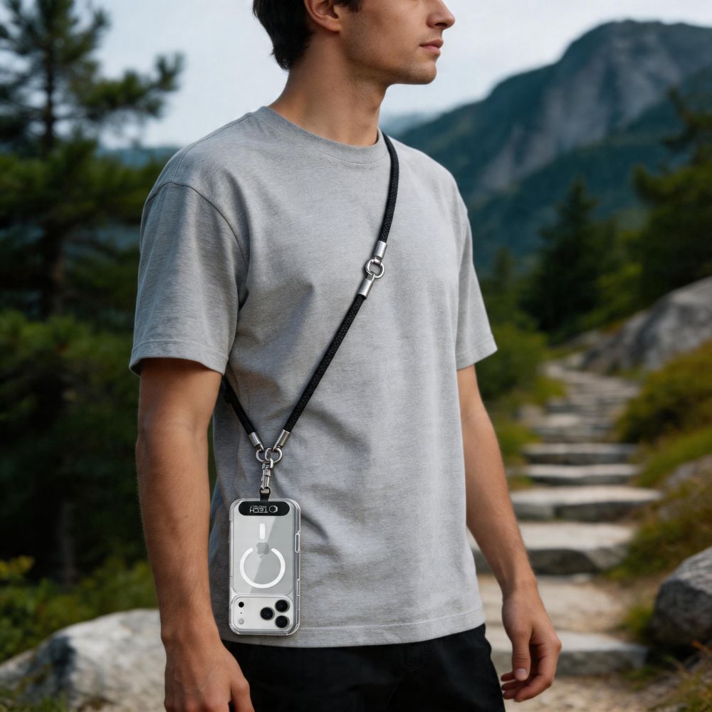 Tech - Protect Universal Λουράκι για Θήκη Κινητού - C10S Rope CrossBody / Wrist Strap - Black / Titanium