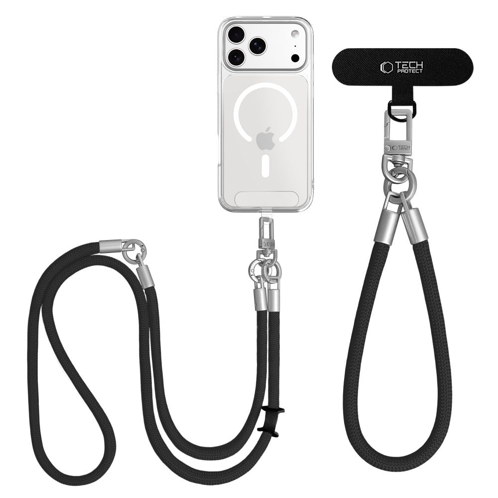 Tech - Protect Universal Λουράκι για Θήκη Κινητού - C10S Rope CrossBody / Wrist Strap - Black / Titanium