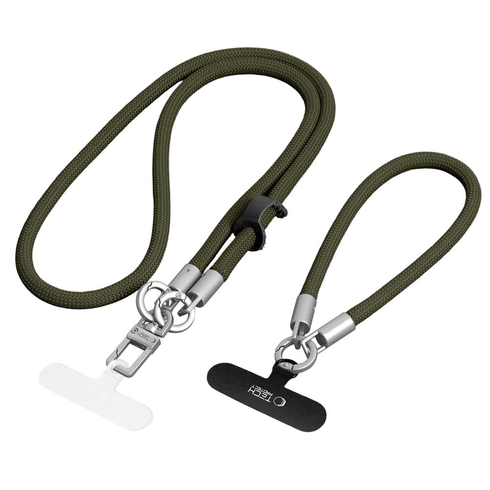 Tech - Protect Universal Λουράκι για Θήκη Κινητού - C10S Rope CrossBody / Wrist Strap - Olive Green / Titanium