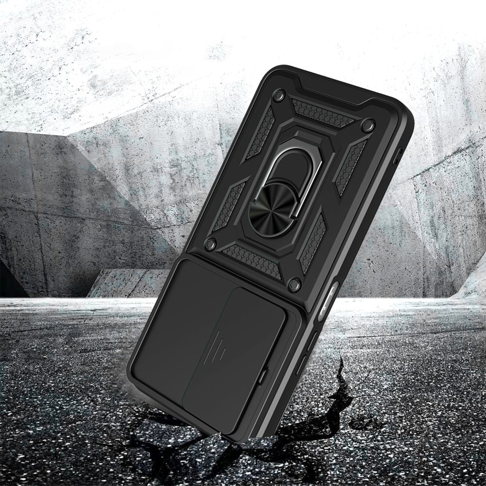 Tech - Protect Xiaomi Redmi 15 4G / 5G - Σκληρή Θήκη με Πλαίσιο Σιλικόνης και Δαχτυλίδι Συγκράτησης - Camshield Pro - Black