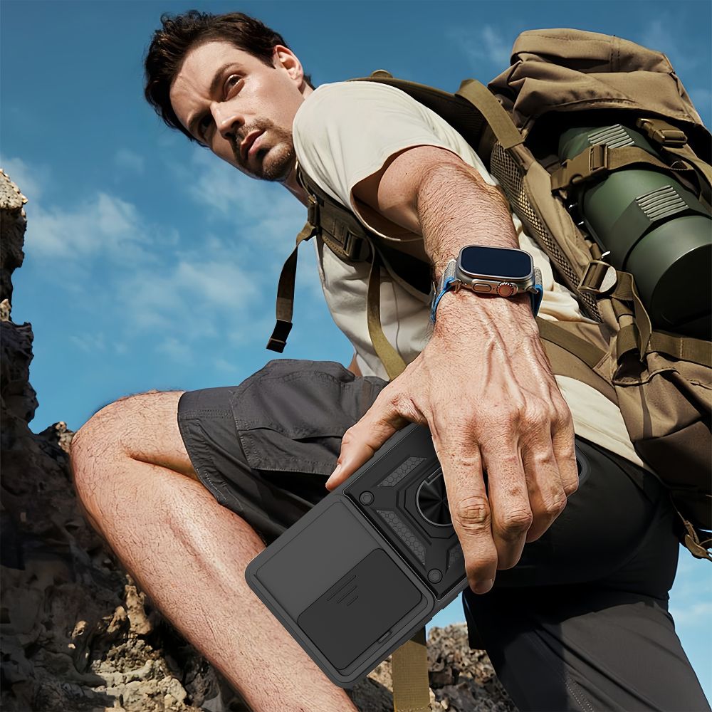 Tech - Protect Xiaomi Redmi 15 4G / 5G - Σκληρή Θήκη με Πλαίσιο Σιλικόνης και Δαχτυλίδι Συγκράτησης - Camshield Pro - Black