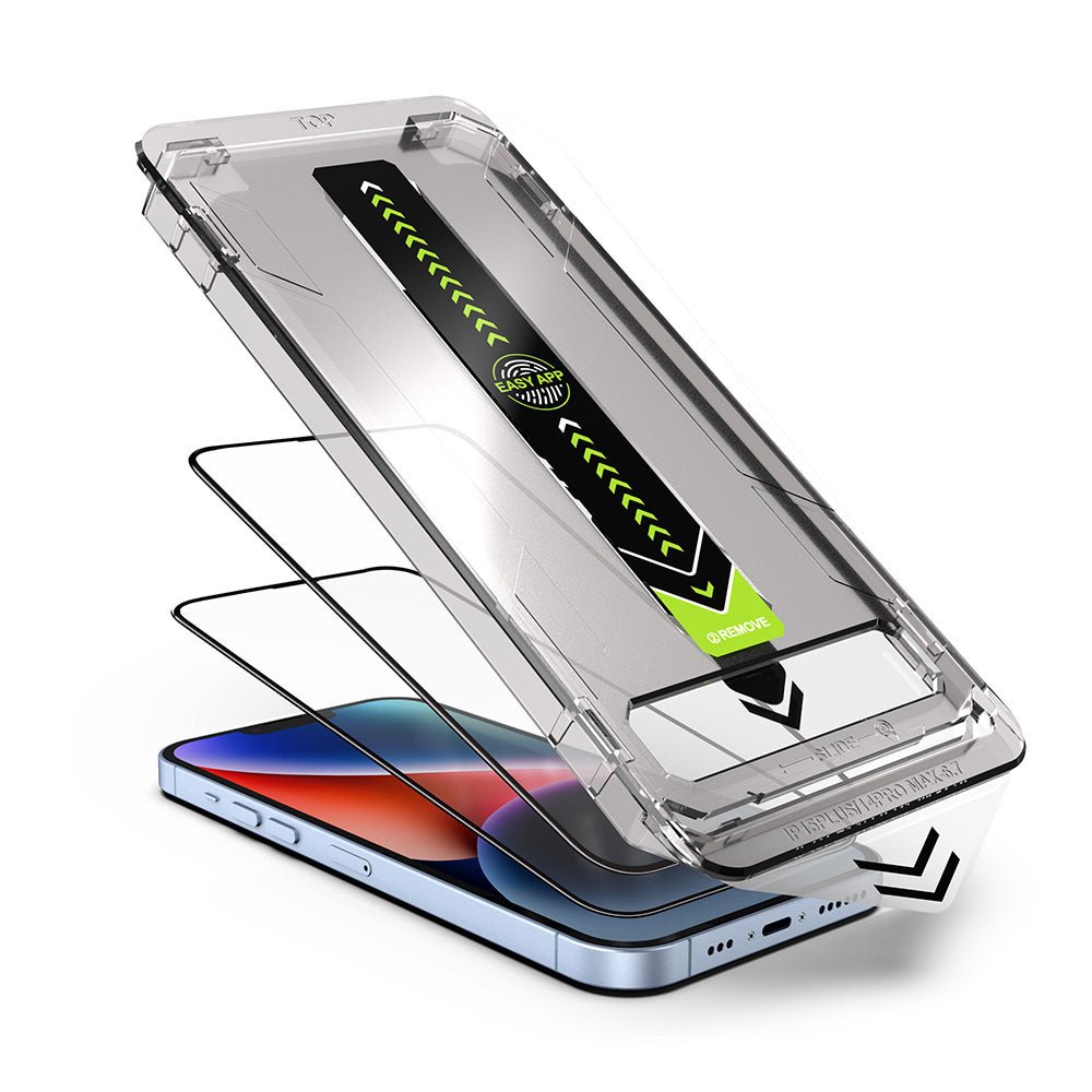 Techsuit iPhone 14 Pro Max - Σετ με 2 Full Screen Αντιχαρακτικά Γυαλιά Οθόνης - TitanGlass FullCover - Black