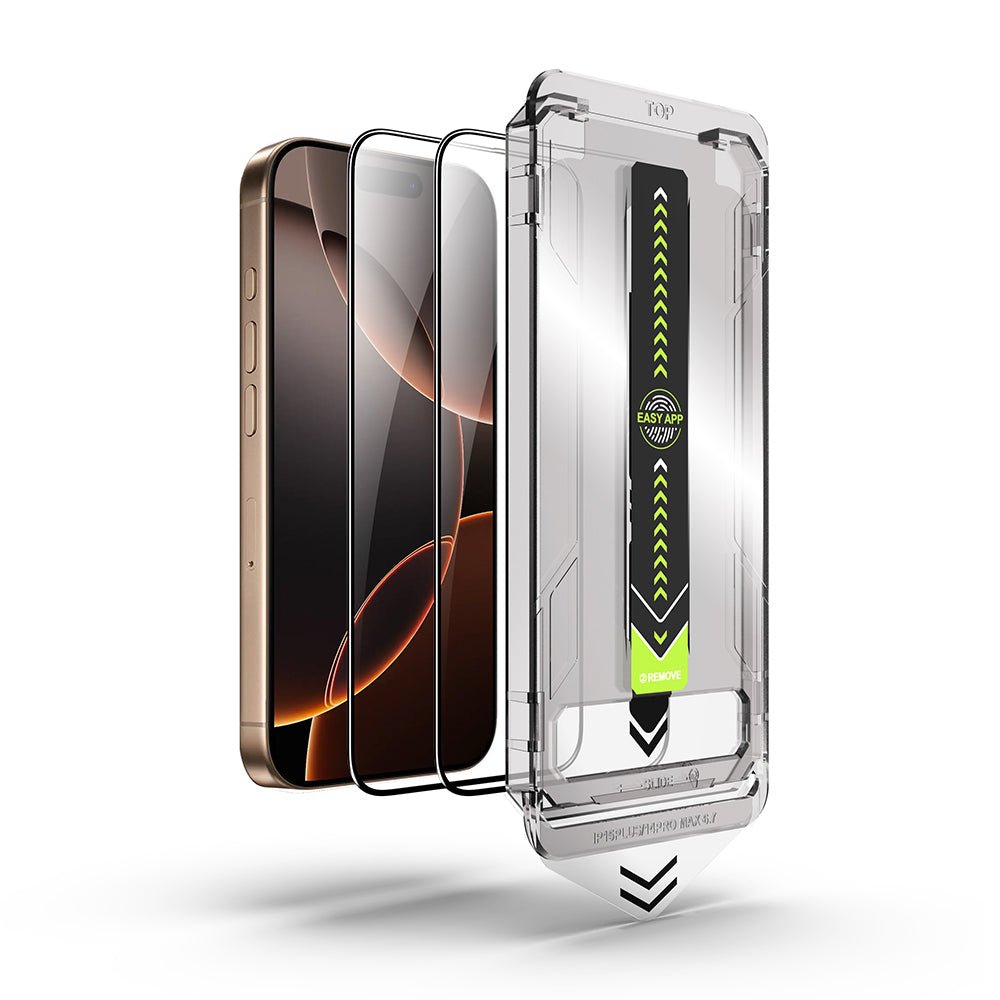 Techsuit iPhone 15 Pro Max - Σετ με 2 Full Screen Αντιχαρακτικά Γυαλιά Οθόνης - TitanGlass FullCover - Black