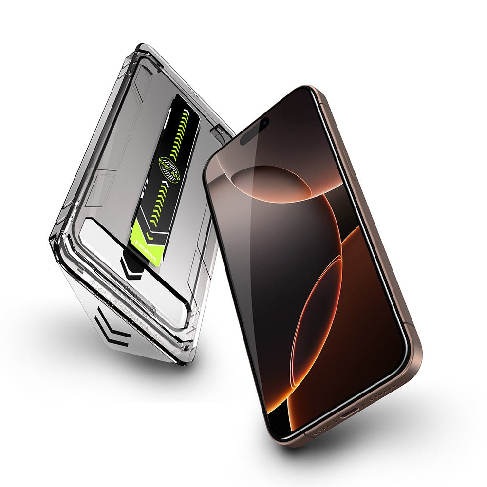 Techsuit iPhone 15 Pro Max - Σετ με 2 Full Screen Αντιχαρακτικά Γυαλιά Οθόνης - TitanGlass FullCover - Black
