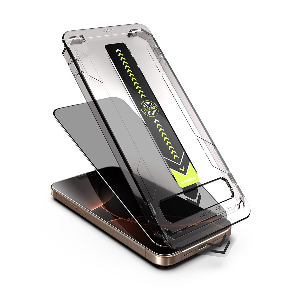 Techsuit iPhone 15 Pro Max - Σετ με 2 Full Screen Αντιχαρακτικά Γυαλιά Οθόνης - TitanGlass FullCover - Privacy