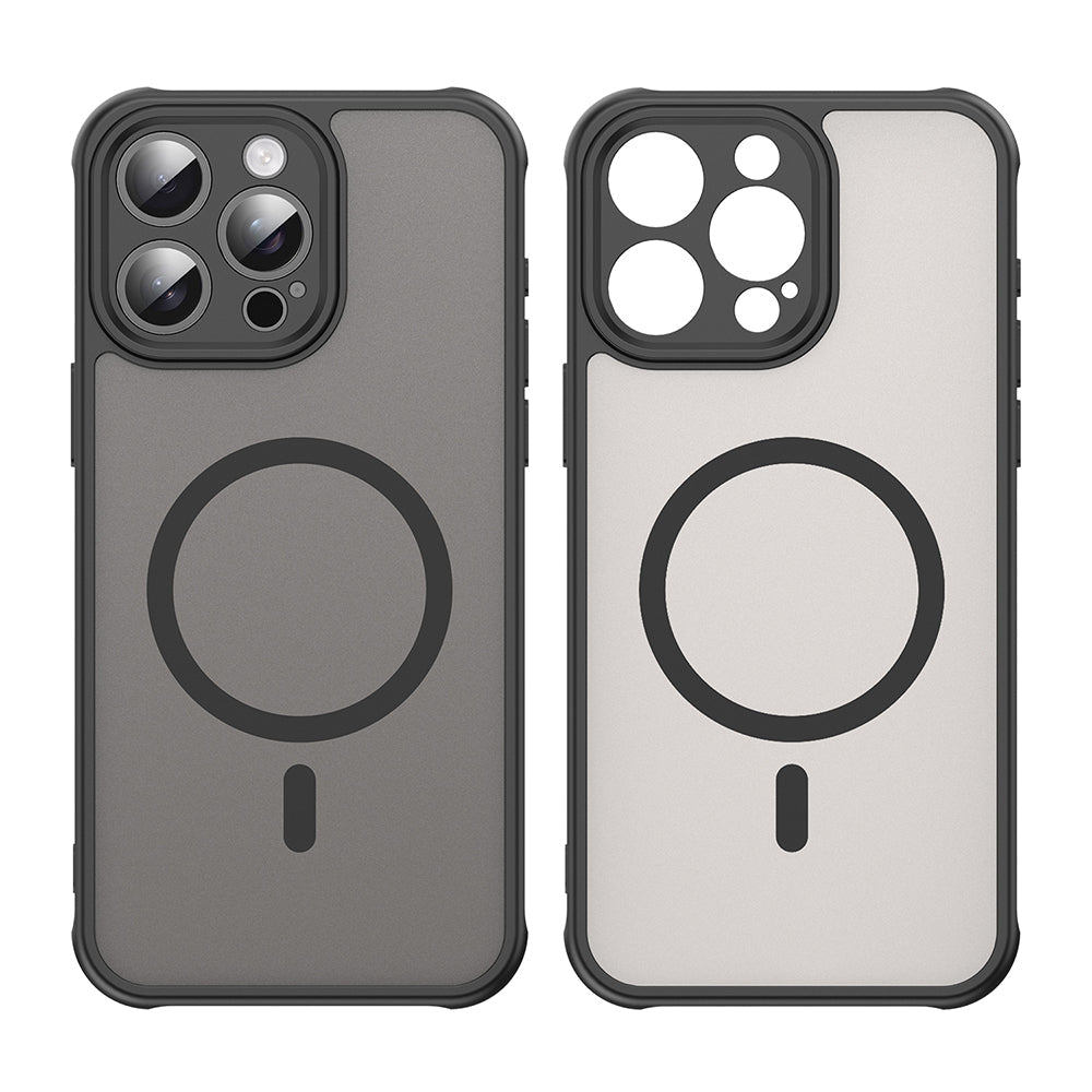 Techsuit iPhone 15 Pro - Σκληρή Θήκη με Πλαίσιο Σιλικόνης και MagSafe - HaloFrost II MagSafe - Black