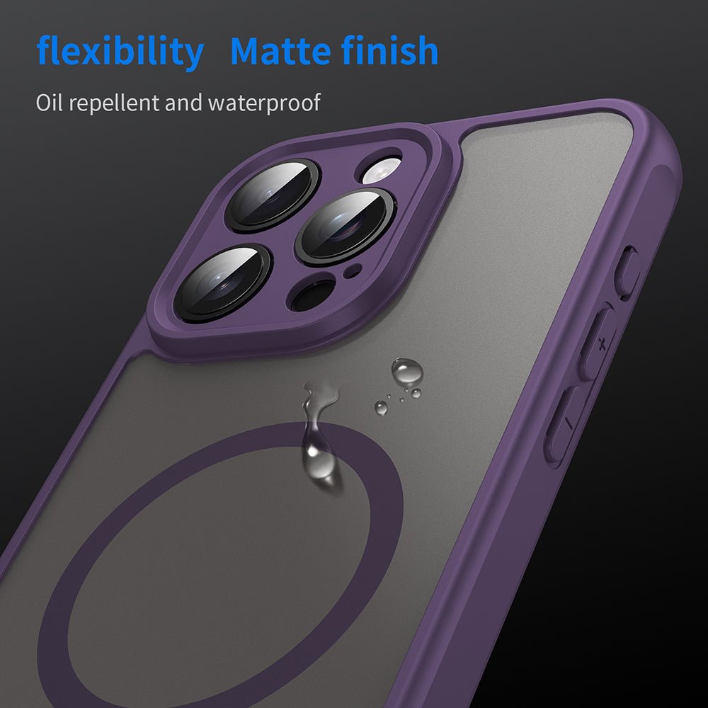 Techsuit iPhone 15 Pro - Σκληρή Θήκη με Πλαίσιο Σιλικόνης και MagSafe - HaloFrost II MagSafe - Purple