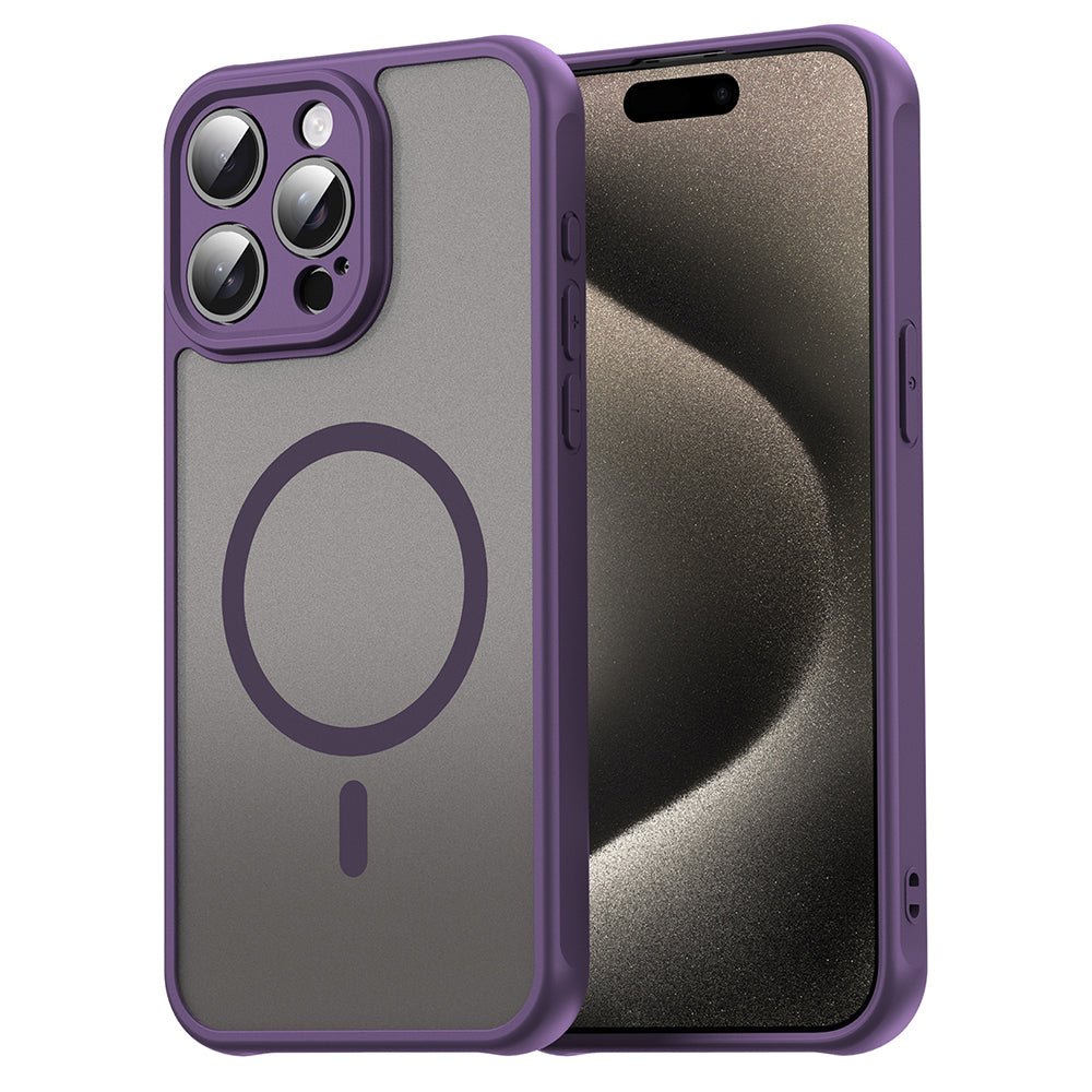 Techsuit iPhone 15 Pro - Σκληρή Θήκη με Πλαίσιο Σιλικόνης και MagSafe - HaloFrost II MagSafe - Purple