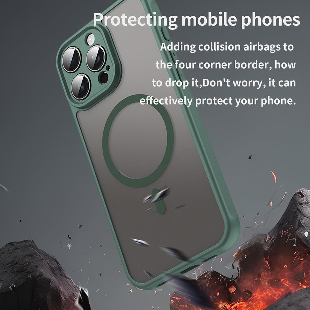 Techsuit iPhone 16 Pro Max - Σκληρή Θήκη με Πλαίσιο Σιλικόνης και MagSafe - HaloFrost II MagSafe - Green
