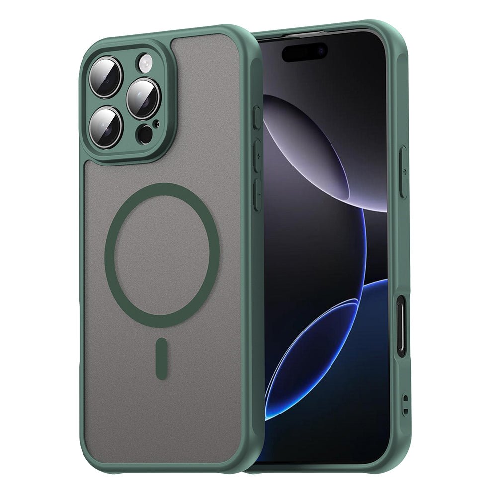 Techsuit iPhone 16 Pro Max - Σκληρή Θήκη με Πλαίσιο Σιλικόνης και MagSafe - HaloFrost II MagSafe - Green