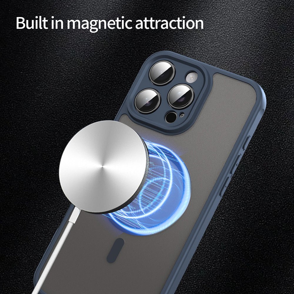 Techsuit iPhone 16 Pro Max - Σκληρή Θήκη με Πλαίσιο Σιλικόνης και MagSafe - HaloFrost II MagSafe - Navy Blue